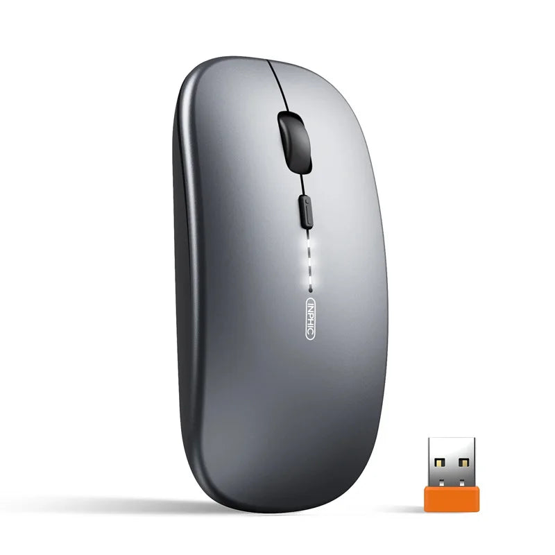 Inphic M1P Rechargeable 2.4G Wireless Mouse Battery Level Display Office Mute Ultra Thin Portable Mouse for Laptop