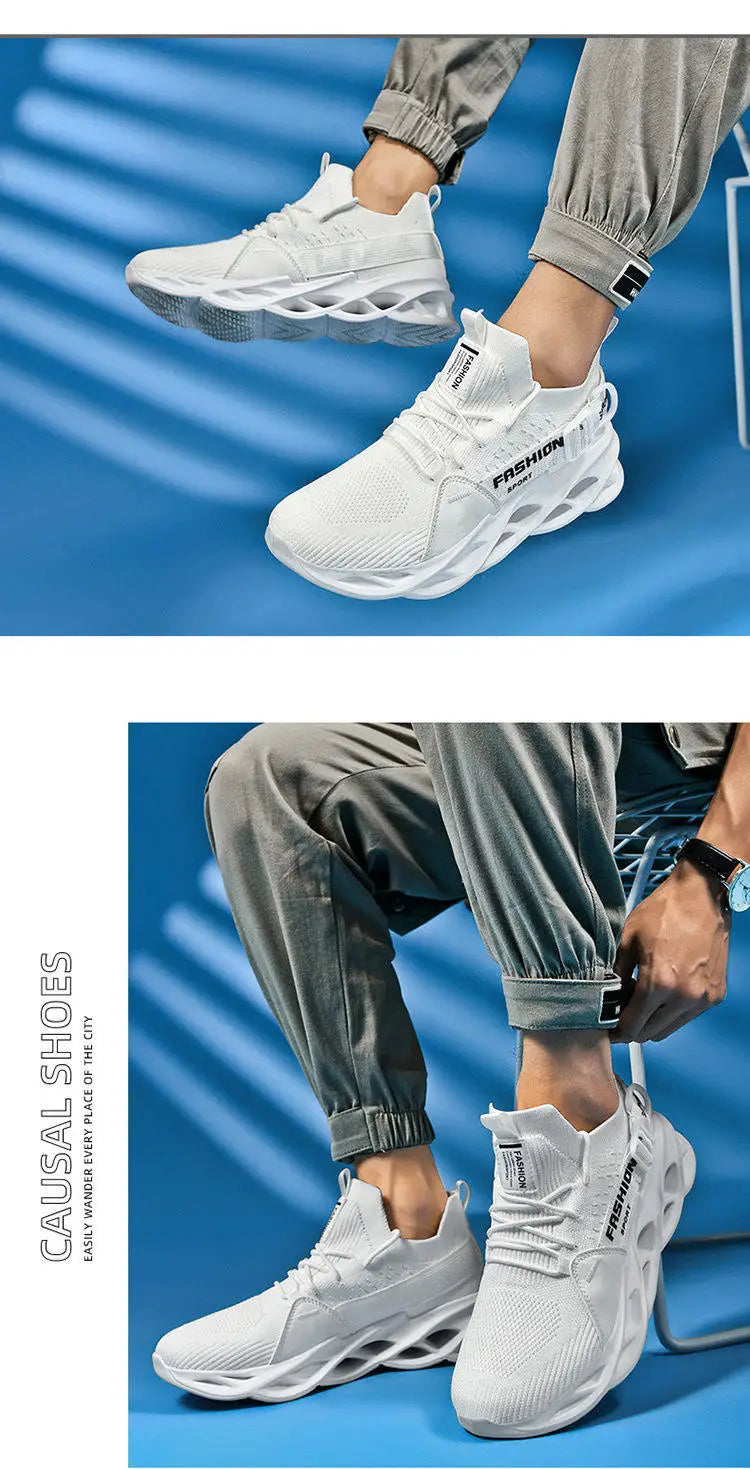 Hot Sale Fashion Purple Casual Sneakers Women Men Blade Running Shoes Big Size 48 Light Breathable Sports Shoes Men Mesh Sneaker