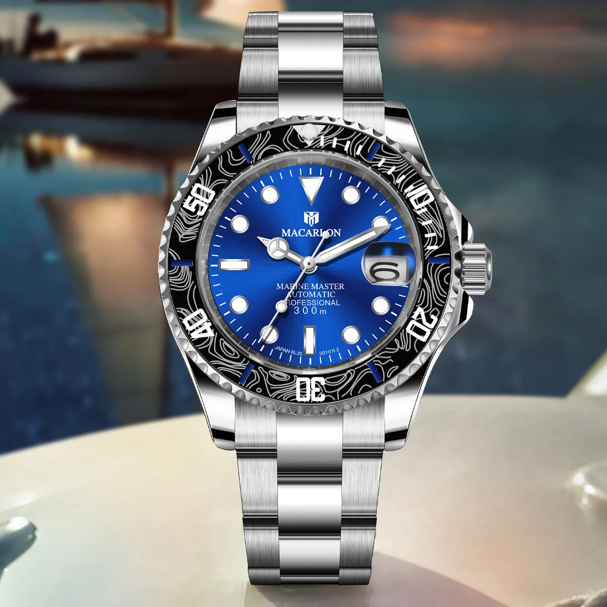 2026 MACARLON Design New Yacht series Mechanical Watch Men Carbon fiber ring mouth sapphire Stainless steel Waterproof Watch TOP