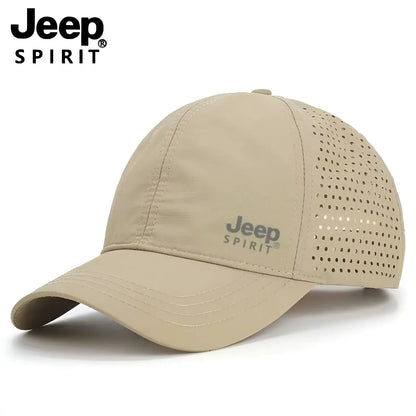 JEEP Quick drying Baseball Hat Summer Mesh Men's and Women's Sunshade, Breathable Sunscreen, Duck Tongue Hat