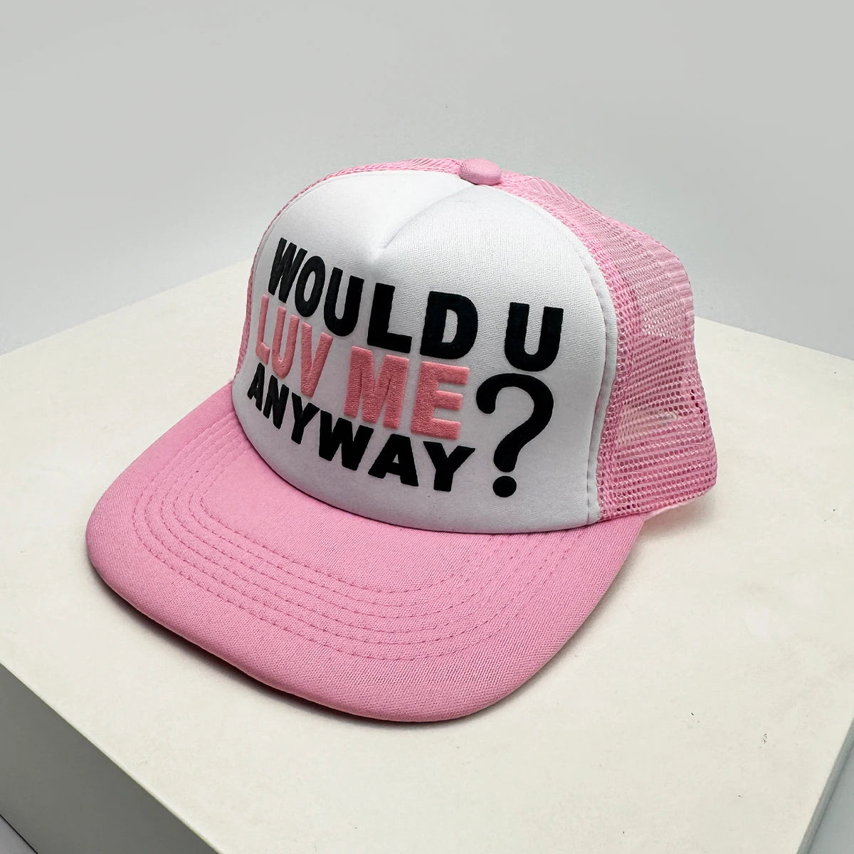 New Unisex Color Block Printed Letter Embroidery Baseball Hats Hip Hop Breathable Mesh Sunshade Street Trucker Caps Versatile