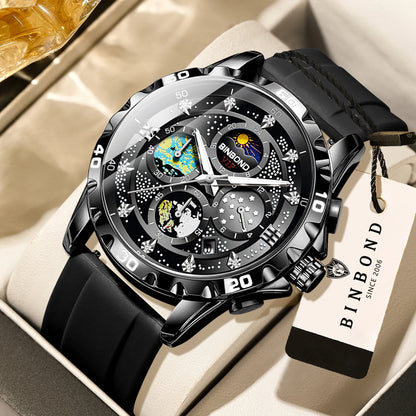 Relojes de cuarzo de lujo BINBOND para hombre, luminiscentes, resistentes al agua, cronógrafo con fecha automática, estilo ejecutivo, deportivo y casual