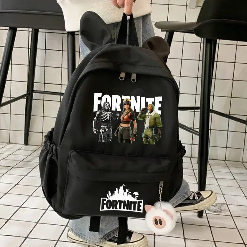 Nauja „Fortnite“ animacinio stiliaus kuprinė berniukams ir mergaitėms, kasdienė mokyklinė kuprinė, didelės talpos mokinio krepšys su triušio ausimis, kelioninė kuprinė, kanceliarinių prekių dovana