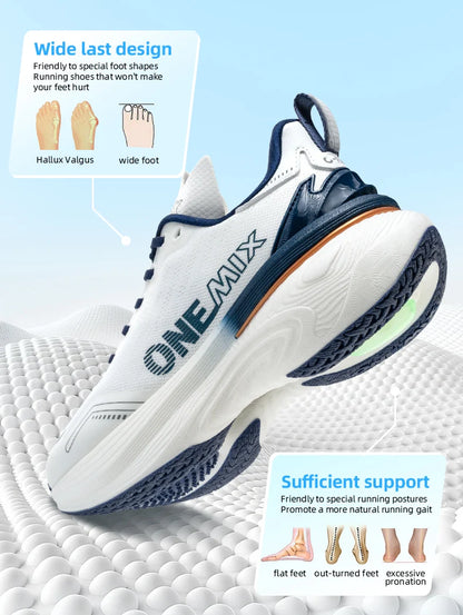 ONEMIX Bumper Max Jogging Running Shoes Unisex Lightweight Sneakers Road Wear-Resistant Fashion Sports Fitness Shoes