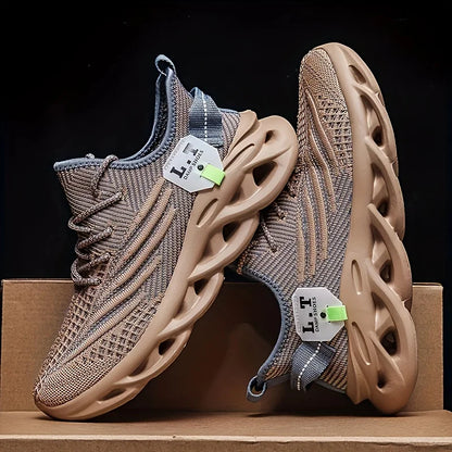 Men Sports Running Black Jogging Shoes Casual Sneakers Outdoor Breathable Mesh Women Light Shock-Absorption Black Tennis