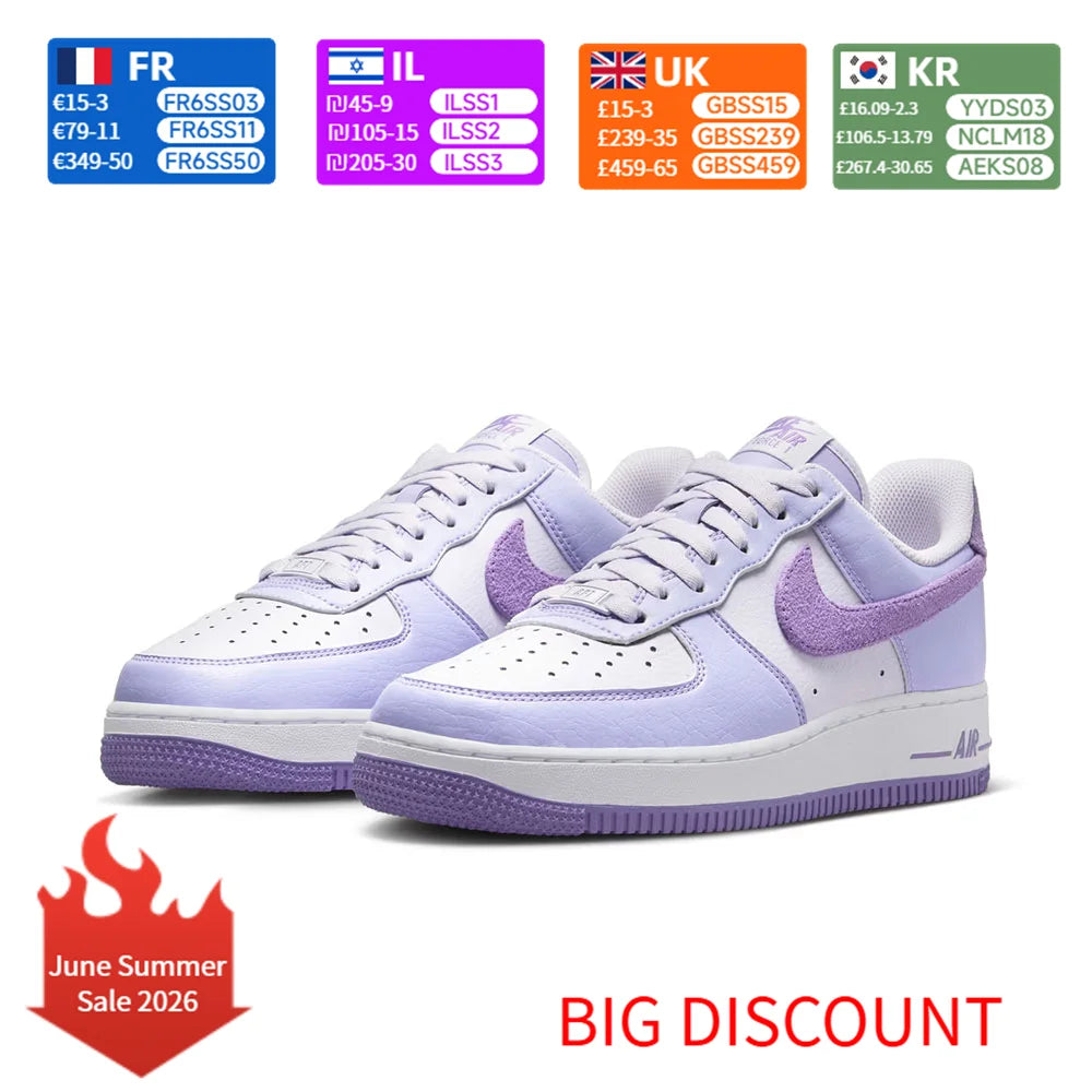 Baskets Nike Air Force 1'07 pour femme, style classique, en cuir résistant, confortables et rembourrées, chaussures décontractées pour tous les jours, HQ3905-500