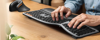 Ergonomic Mouse Wireless Vertical Mouse for Computer iPad Mac Windows 3 Adjustable DPI Multi-Device Connection