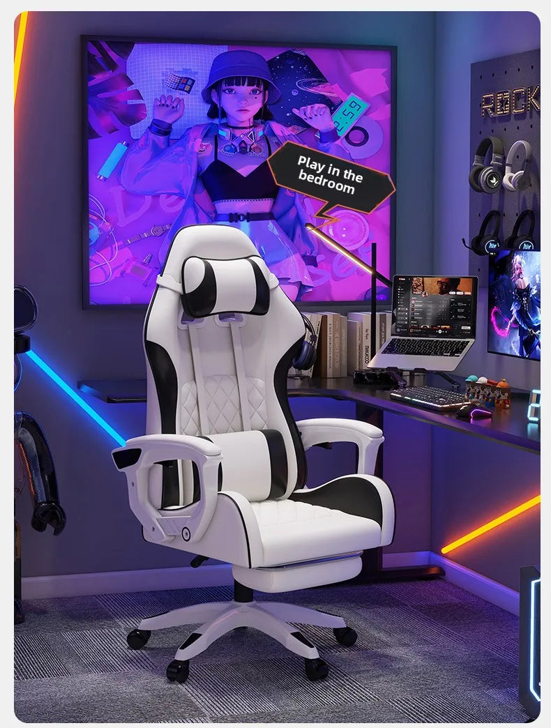 Male E-sports Chair is Comfortable for Prolonged Sitting, Computer Chair Can be Reclined for Leisure, Backrest