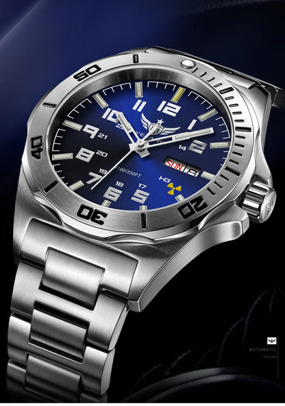 YELANG V1019 Men's Luminous Watch 44mm Mechanical Sapphire Miyota 8205 Automatic Movement 100m Waterproof Diver's Watch for Men