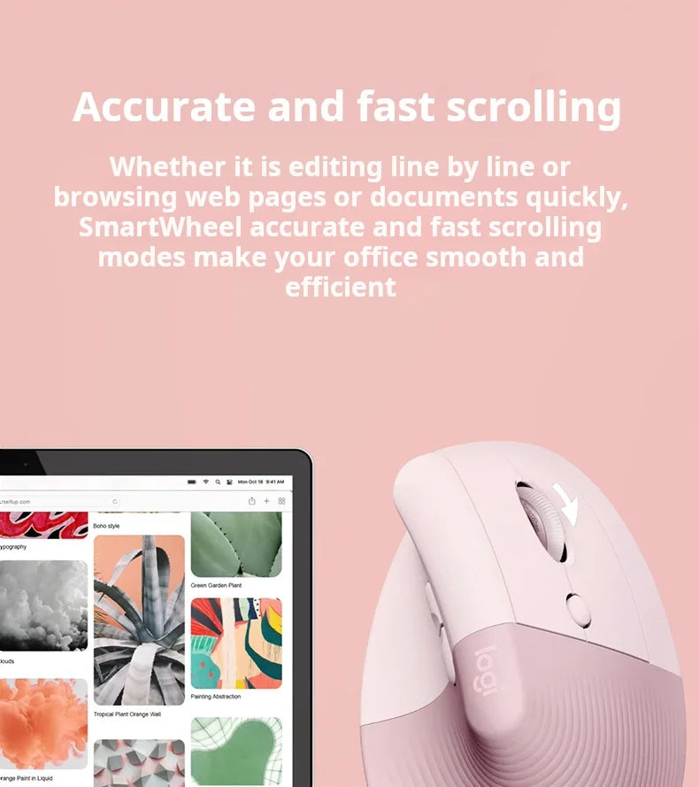 Logitech Lift Ergonomic Bluetooth Wireless Vertical Mouse Small Business Office Mouse Switch Between 3 Devices in Seconds