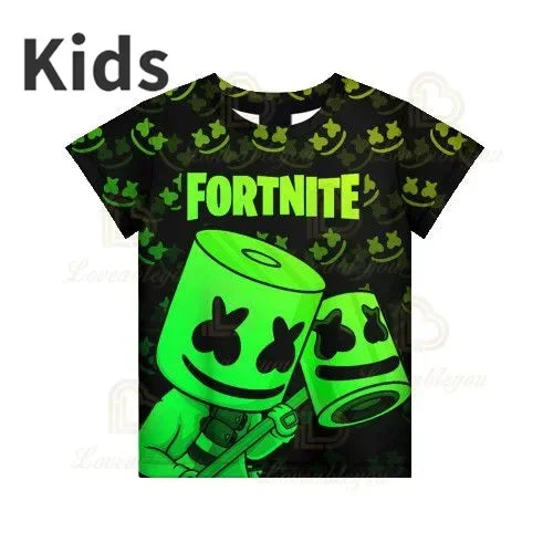 Czerwony Jade Fortnite Anime Battle Royale 3D T-shirt dla mężczyzn, kobiet i dzieci – T-shirt Pelly, prezent urodzinowy dla dziewczynek i chłopców