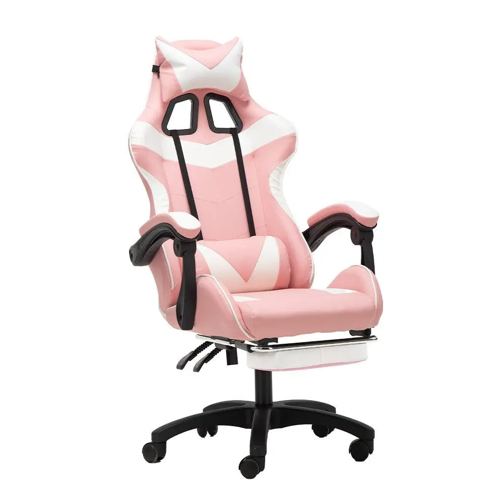 Gaming Chair Gaming Armchair Height Adjustable Office Chair with Adjustable Reclining Function with Cat Ears and Pillows