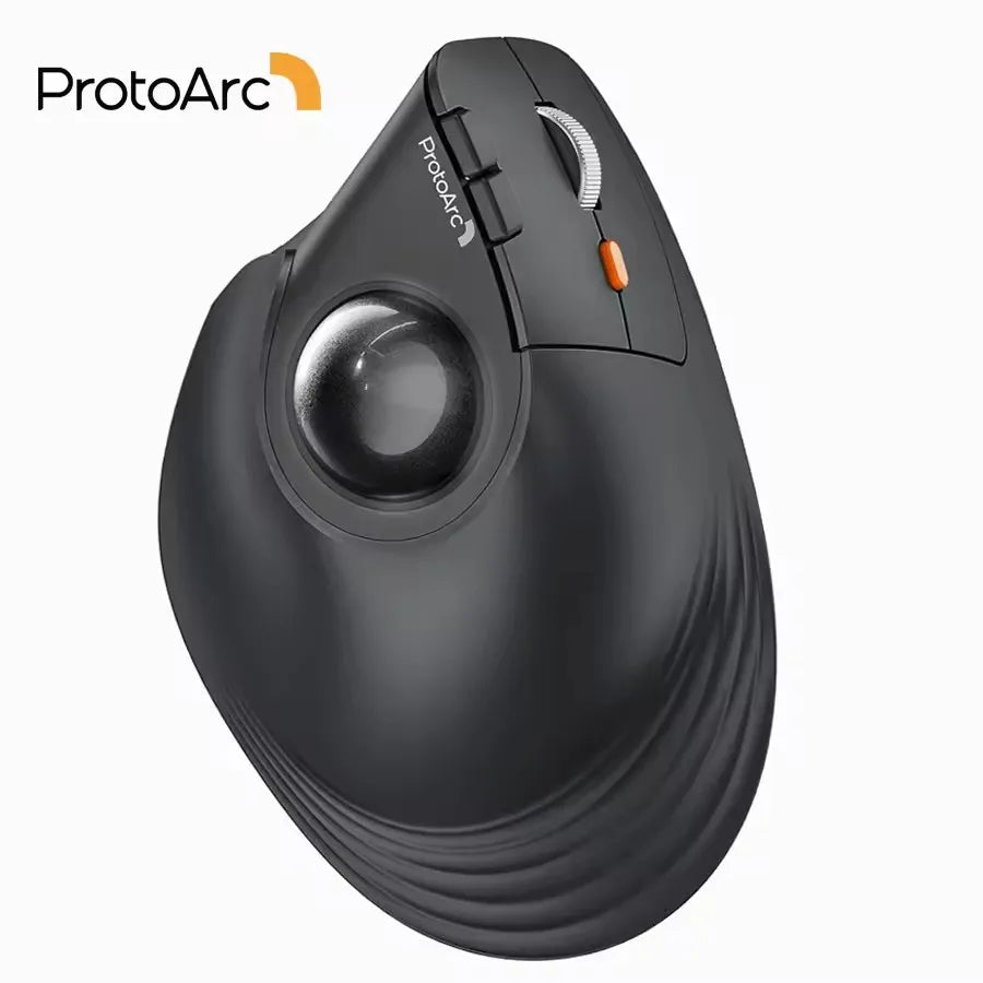 ProtoArc EM05NL Wireless Trackball Mouse Rechargeable Bluetooth Ergonomic Vertical Rollerball Mouse for Computer iPad Mac Windows