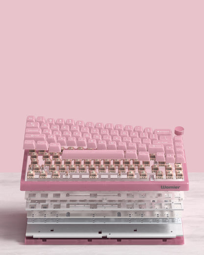Womier VK66 PRO Pink Hot Swap Gaming Keyboard Gasket Mount RGB Gamer Keyboard Wired QMK/VIA Mechanical Keyboard for Win Mac PC