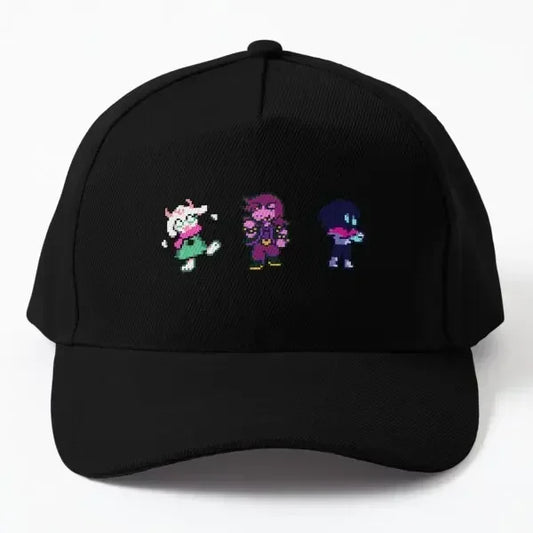 Deltarune Chapter 2 Trio Is Back  Baseball Cap Hat Bonnet  Czapka Spring
 Printed Casual Boys Black Fish Outdoor Solid Color