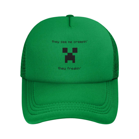 Adult Creepin Creepers Trucker Hat Mesh Baseball Cap Snapback Caps Hats Sun Hat Adjustable Sun Caps Summer
