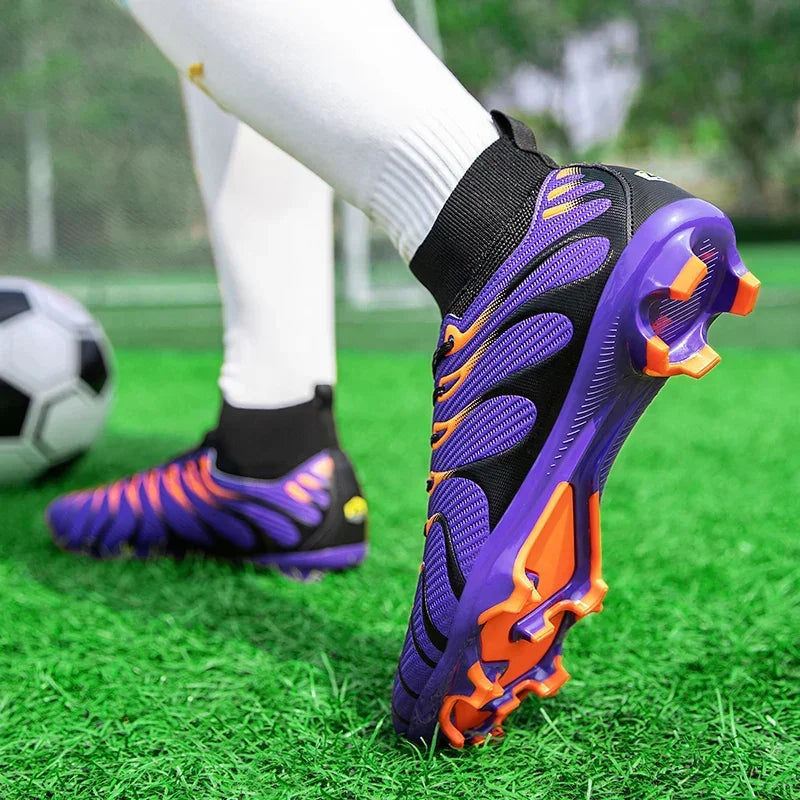 Hommes Match bottes de Football Sport entraînement longues pointes FG/TF garçons crampons chaussures de Football en plein air antidérapant intérieur Futsal confortable