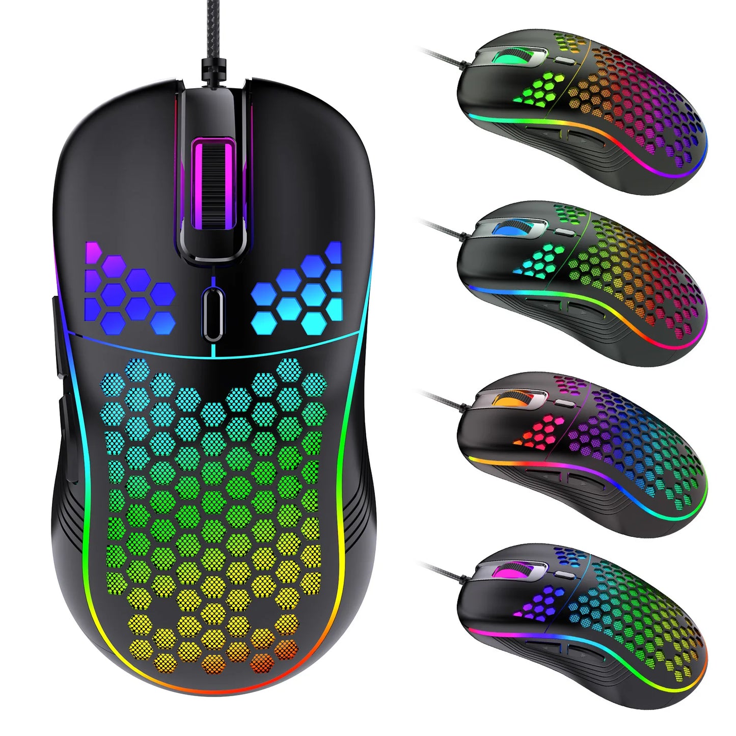 USB Wired Gaming Office Mouse Mechanical Mouse USB Illuminated Mouse 7200DPI Adjustable Optical Gaming Mouse for Desktop Laptop