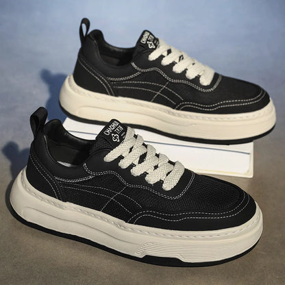 Sneakers da uomo ultraleggere in mesh traspirante 2025, scarpe casual alla moda con suola spessa, comode, con lacci, per la camminata quotidiana