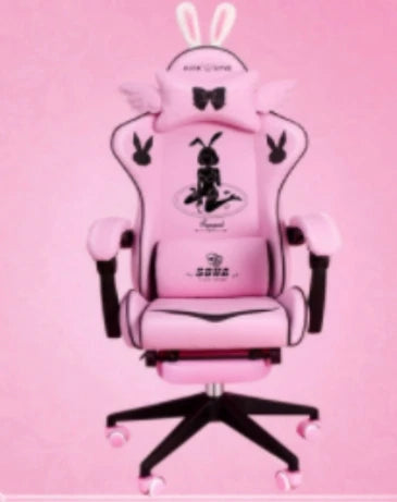 Cute Electronic Music Girl Pink Shilla Gaming Chair Home Office Casual Computer Chair Lifting Rotating Cartoon Chair