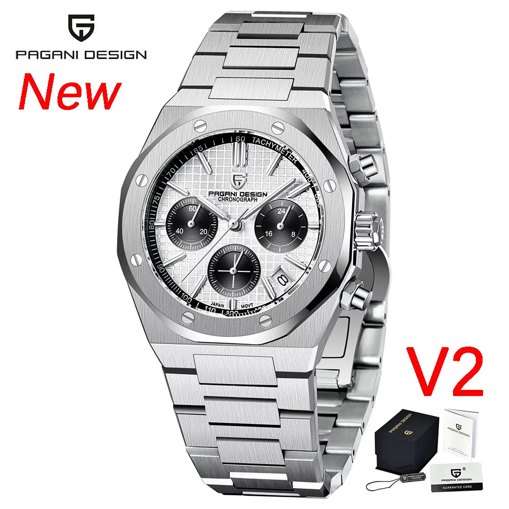 Pagani Design 2026 New Vk63 Fashionable Men V2 Quartz Chronograph Luxury Sapphire Stainless Steel Waterproof Sport 20Bar Luminou