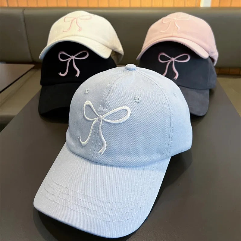 Bows Children Baseball Caps Hollow Empty Top High Ponytail Caps Adjustable Kids summer Sun Hats Boys Girls Hip hop Baseball Hat