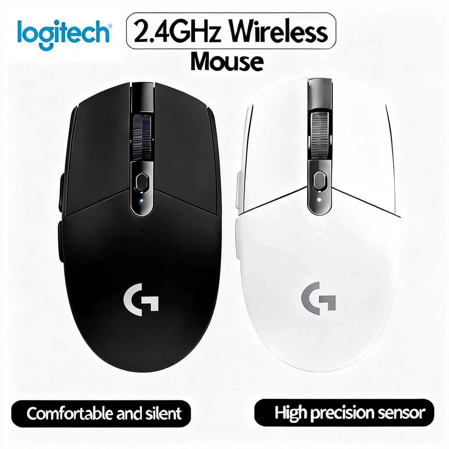 Logitech G305 Wireless Mouse, 12000 DPI, HERO Sensor, 9-Month Battery Life, Sensitive Hotkeys, Suitable for Casual Gamers.