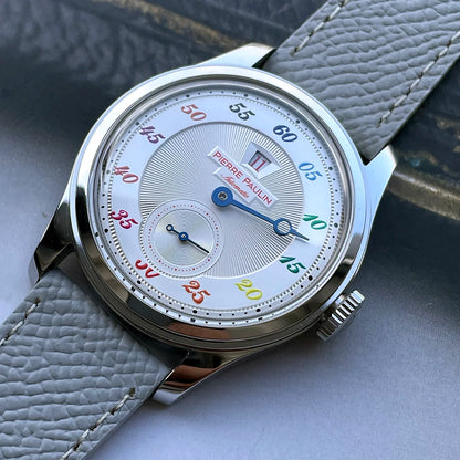 Spot goods NEW Pierre Paulin Jumping Hour Men Watch Salmon Dial Automatic St17 Mechanical Watch Vintage Date Window 38mm