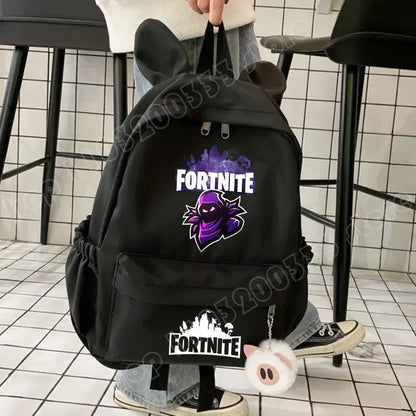 Nauja „Fortnite“ animacinio stiliaus kuprinė berniukams ir mergaitėms, kasdienė mokyklinė kuprinė, didelės talpos mokinio krepšys su triušio ausimis, kelioninė kuprinė, kanceliarinių prekių dovana