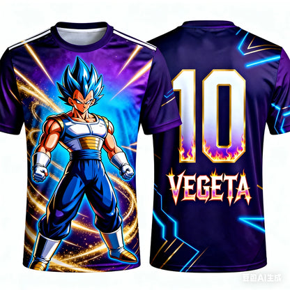 026 Summer Dragon Ball  T-Shirt Oversized Vegeta Super Saiyan 3D Print Gym Streetwear Breathable Unisex Tee for Adults Kids