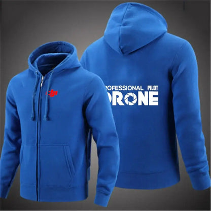 Dji Professional Pilot Drone Spring Autumn Casual Men's Solid Color Zipper Pullover Hoodie Coats Sportswear Fashion Long Sleeve, produit gaming premium Fraquane, équipement gamer