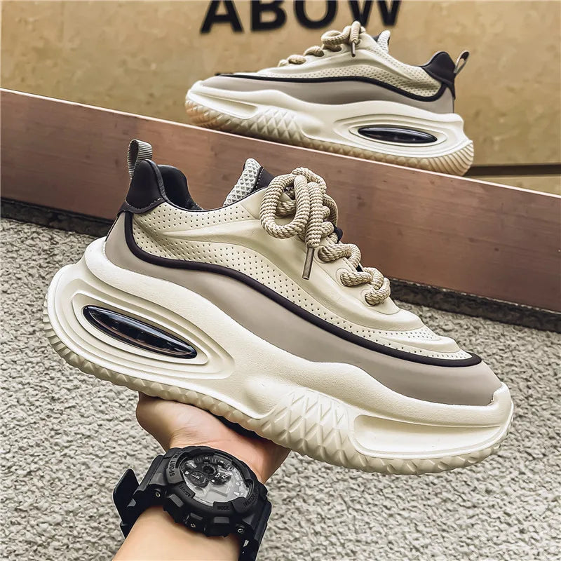 Men's Casual Sports Shoes, Fashionable Thick Soled Skateboarding Shoes, Trendy and Comfortable Men's Shoes Suitable for Outdoor