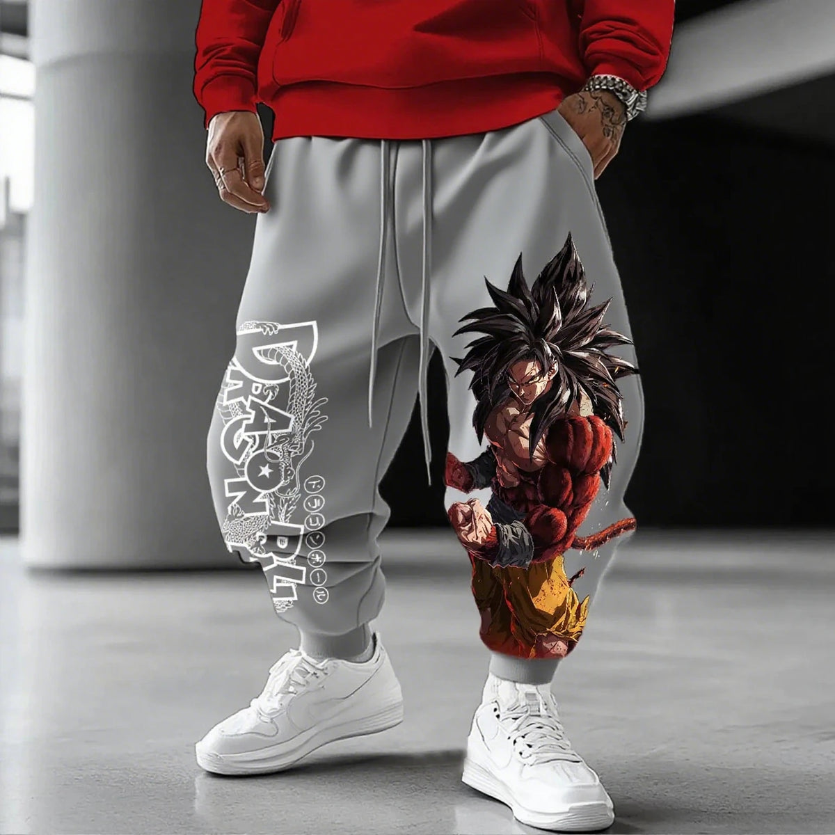Poletne joggerske hlače Dragon Ball Goku s 3D-potiskom, hitro sušeče se, oversize, za prosti čas in hip hop, za moške, ženske in otroke, Y2k