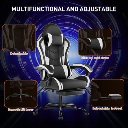 WOTSTA Ergonomic Racing Gaming Chair with Headrest and Lumbar Support Adjustable Swivel Office Chair for Computer Living Room