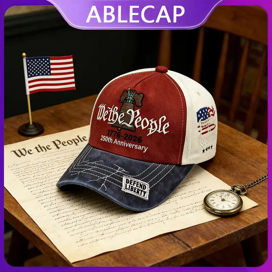 ABLECAP 2026 New Embroidered Baseball Caps For Patriotic USA 250th Anniversary Hat 1776-2026 Male Female Adult New Year Gift