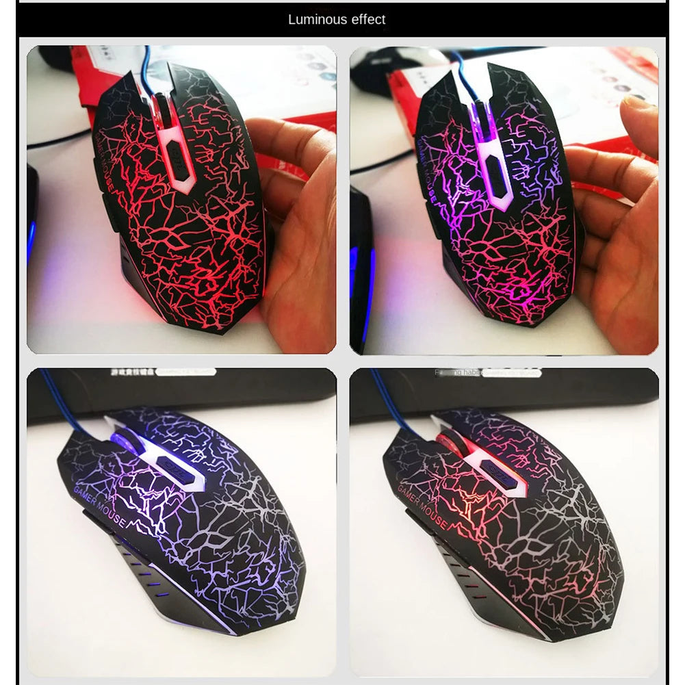 2400 DPI USB Wired Gaming Mouse LED Backlit Professional Gamer Mice Ergonomic Computer Mouse for PC Laptop Macbook