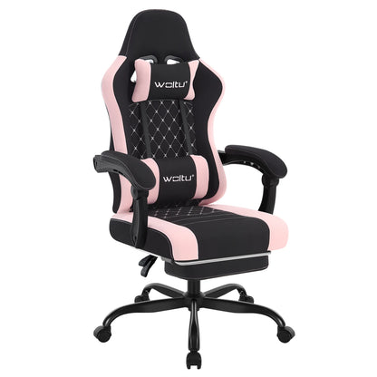 Silla de ordenador giratoria WOLTU con función de masaje, silla de oficina ergonómica con almohada y reposapiés, silla gaming ajustable en altura