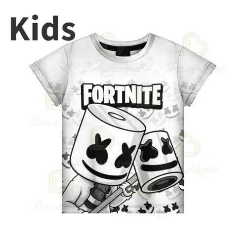 Czerwony Jade Fortnite Anime Battle Royale 3D T-shirt dla mężczyzn, kobiet i dzieci – T-shirt Pelly, prezent urodzinowy dla dziewczynek i chłopców
