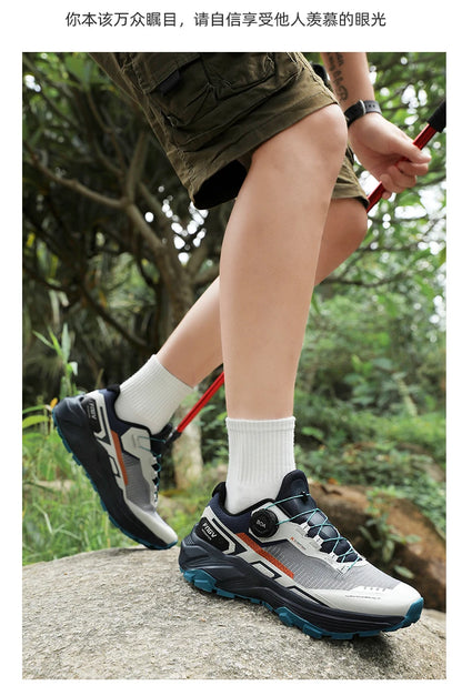 Men's Stylish Outdoor Hiking Shoes Hard-wearing Trekking Sneakers with Plush Warm Lining for Winter Male Footwear
