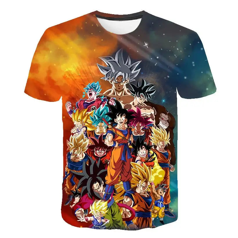 Dragon Ball Goku Cosplay T Shirts Super Saiyan Boys Kids Clothes Short Sleeve T-shirt White Black Orange Breathable Jersey, produit gaming premium Fraquane