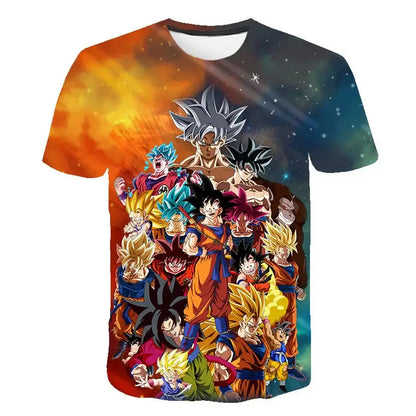 Dragon Ball Goku Cosplay T Shirts Super Saiyan Boys Kids Clothes Short Sleeve T-shirt White Black Orange Breathable Jersey, produit gaming premium Fraquane