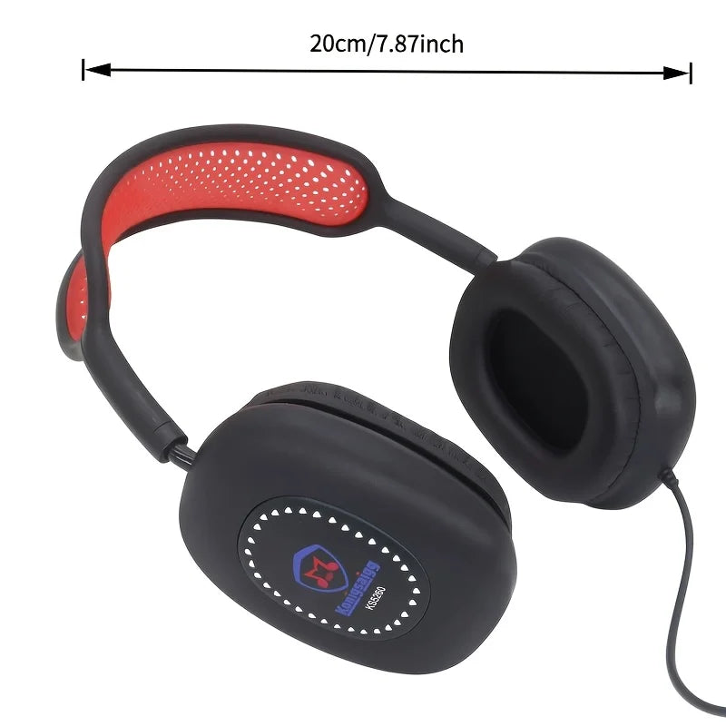 Casque filaire supra-auriculaire avec coussinets d'oreille doux. Compatible avec les téléphones et les ordinateurs, idéal pour les jeux, les cours en ligne, les appels et l’isolation phonique.