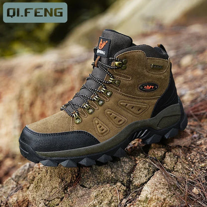 ΠΑΠΟΥΤΣΙΑ PLUS SIZE Unisex High-Top Adventure Sneakers Ανθεκτικά με καλή πρόσφυση, αντιολισθητικά, με κορδόνια, άνετα, ιδανικά για πεζοπορία στην ύπαιθρο, ανδρικά υποδήματα