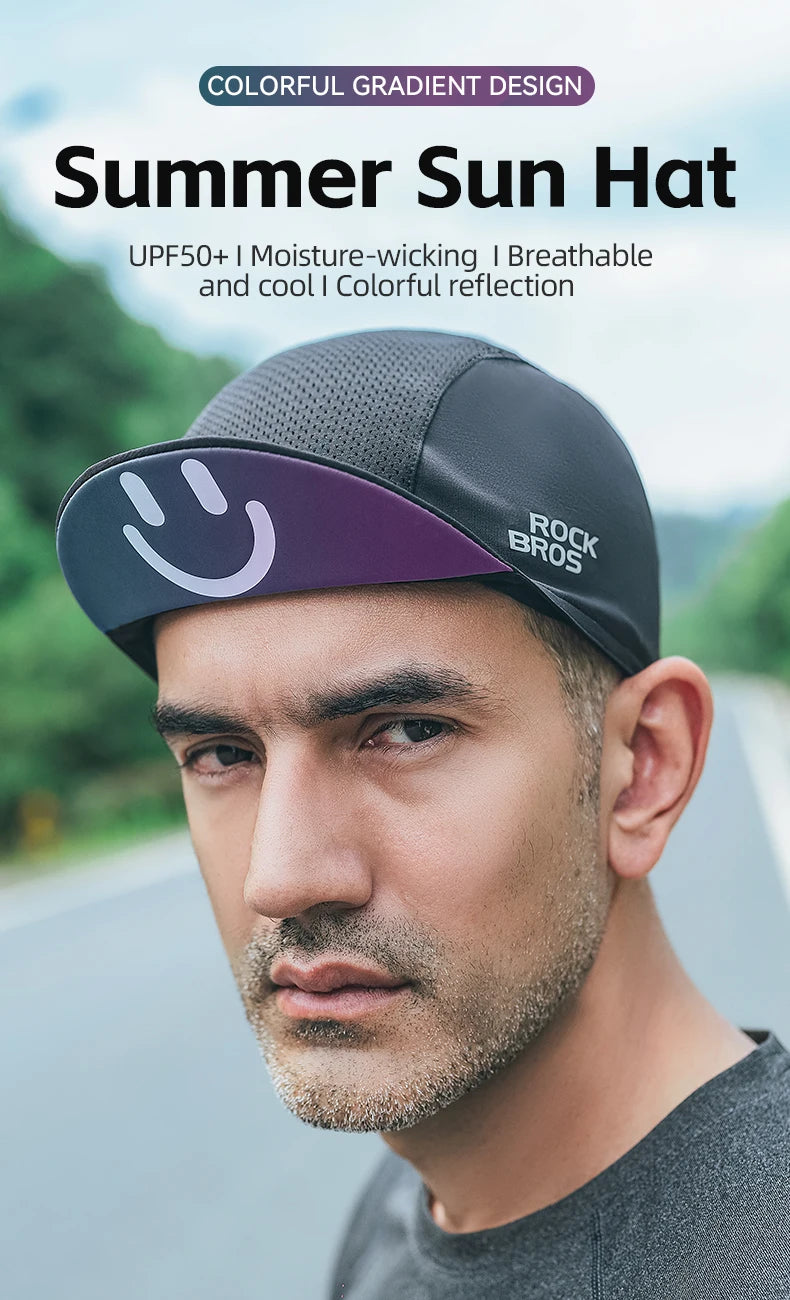 ROCKBROS Summer Cycling Cap With Brim Sun Protection Breathable Quick Dry Cycling Hat Cap Outdoor Sport Fishing Cycling Headwear