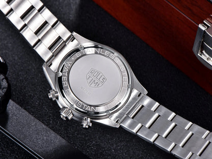 Rossitimi Casual Elegance herenhorloge met kwarts, lichte luxe, premium roestvrij staal, saffierglas, klein, drie-pins, lichtgevend duikhorloge