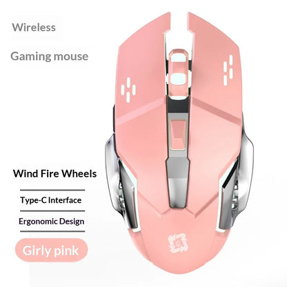 Wireless Mouse Silent Rechargeable Type-C Bluetooth 2.4G Dual Mode Ergonomic RGB Light for Laptop PC Office Home Gaming Daily Work