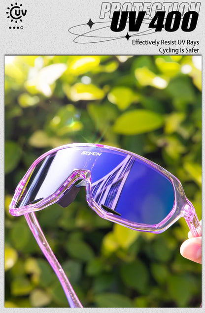 SCVCN New Outdoor Cycling Glasses Bike Sunglasses Men UV400 Eyewear Sports MTB Goggles Bicycle Women Riding Hiking Sunglasses