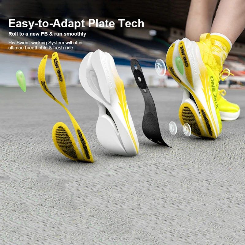ONEMIX Carbon Fiber Plate Running Shoes Traction Shock Absorption Sneakers Professional Marathon PB Racing Sports Trainers Shoes