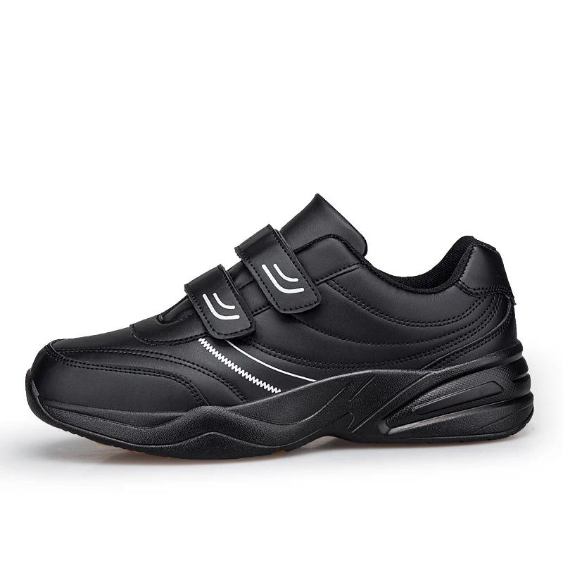 Baskets en cuir à crochet et boucle réglables pour hommes chaussures de sport décontractées baskets blanches Masculino Zapatillas Deportivas Tenis