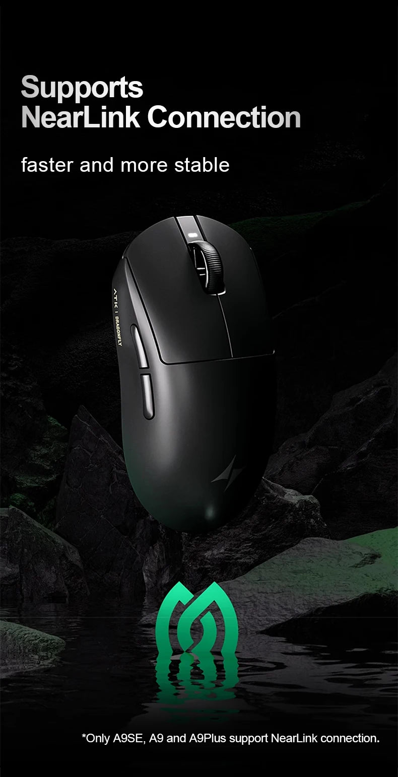 ATK Dragonfly A9 SE Plus Pro Max Ultra Wireless Gaming Mouse NearLink Ultra-lightweight Tri-mode Dual 8K Ergonomic E-sports Mouse